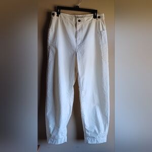 Everlane White High-Rise Relaxed Tapered Pants